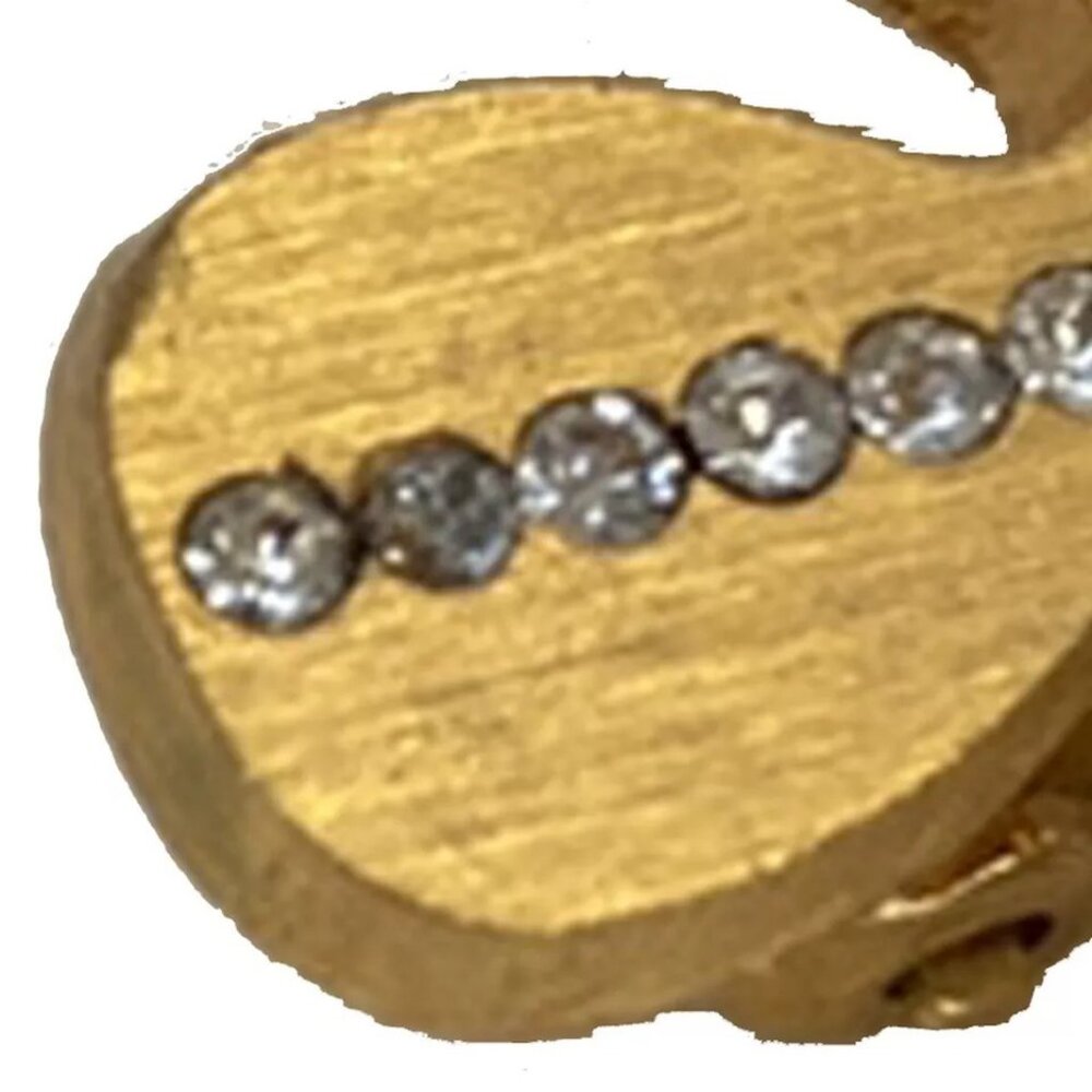 CHANEL CC Logo Rhinestone Earrings 01C Clip-On Gold Vintage Accessory 86FA446 - Picture 9 of 16